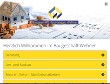 Tablet Screenshot of baugeschaeft-wehner.de